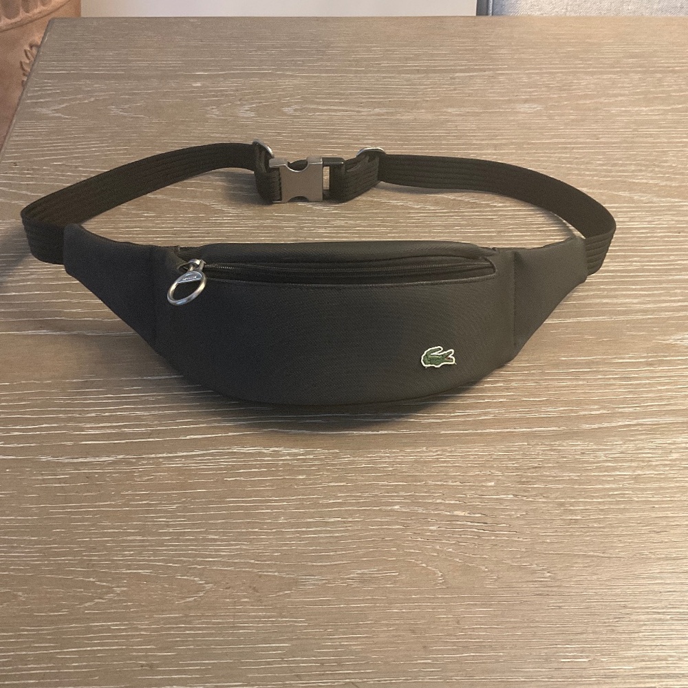 Lacoste black waist bag, unisex